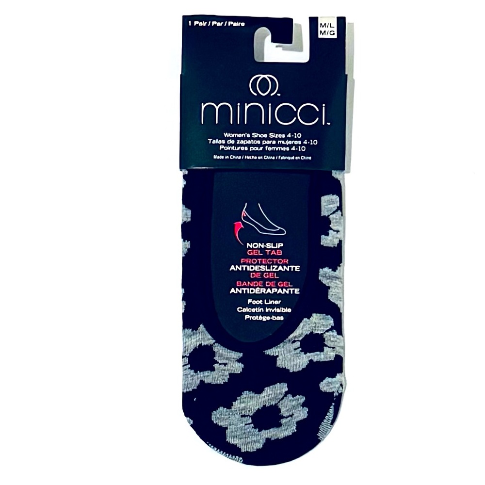 Minicci Women's Non-Slip Foot Liners - Black and Gray